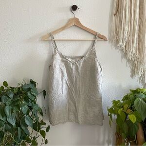 notPERFECTLINEN // Treviso Top // Beige